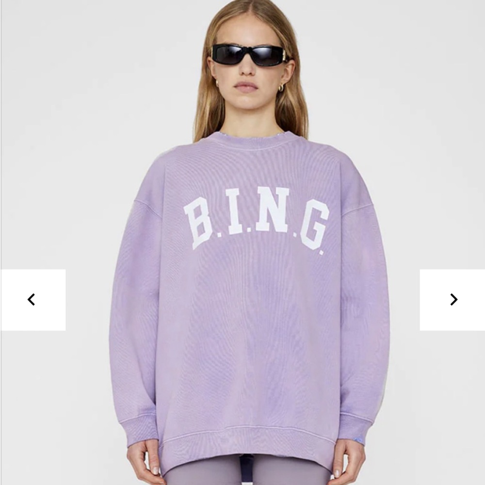 Anine Bing Lavender Crew Neck Sweater